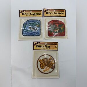 3 Vintage New Busch Gardens Patch Dark Continent Congo River Rapids Tampa FL